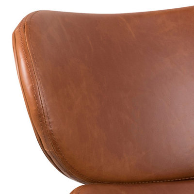 Cazar Lounge Chair with Sledged Legs in Brown