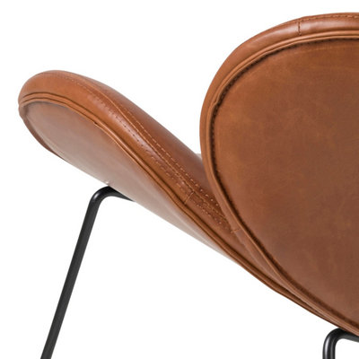 Cazar Lounge Chair with Sledged Legs in Brown