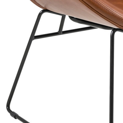 Cazar Lounge Chair with Sledged Legs in Brown