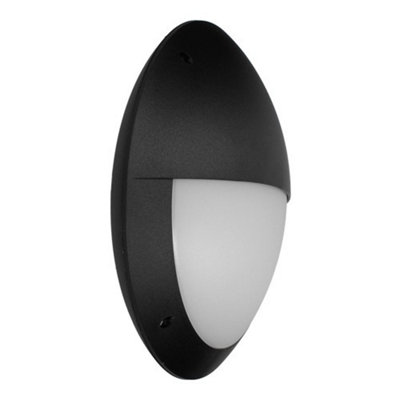 CBH12LEDEL Oval Design Black Bulkhead Fittings Eye Lid Modern LED Light 12W