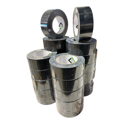 CCA Strong Black Gaffer Duct Tape Cloth Easy Tear 50m x 48mm Roll x24