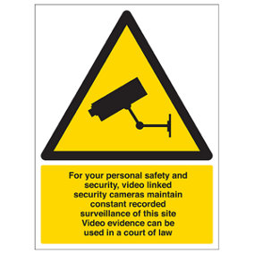 CCTV FOR YOUR SAFETY Security Sign - 1mm Rigid Plastic 300x400mm