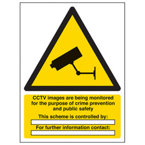 CCTV IMAGES ARE BEING MONITORED Security Sign 1mm Plastic 300x400mm