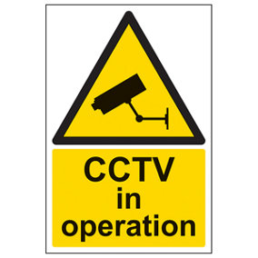 CCTV IN OPERATION Safety Sign - Self Adhesive Vinyl - 200X300mm (x5)