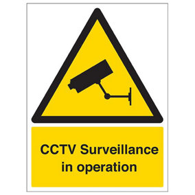 CCTV SURVEILLANCE IN OPERATION Security Sign - Alum. Comp 300x400mm