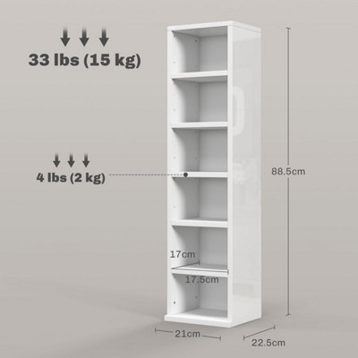 CD Media Display Shelf Unit Set of 2 Blu-Ray Tower Rack w/Adjustable ...