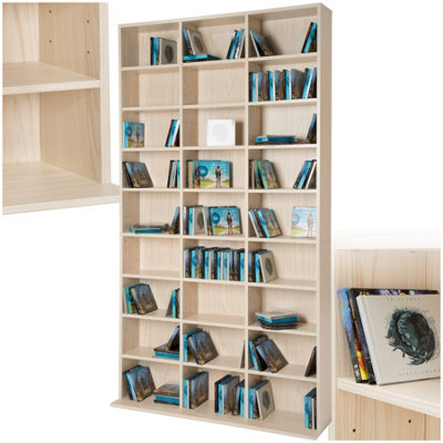 CD Shelf Unit Christel - 27 compartments for up to 1080 CDs  - beech