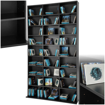 CD Shelf Unit Christel - 27 compartments for up to 1080 CDs - black