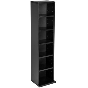 CD Shelf Unit Juliane - 6 height-adjustable shelves for 102 CDs or 27 DVDs - black