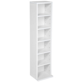 CD Shelf Unit Juliane - 6 height-adjustable shelves for 102 CDs or 27 DVDs - white