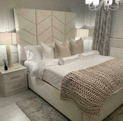 Ceasar Arrow Panel Tall Headboard Double, King & Super King - Metal Gaslift