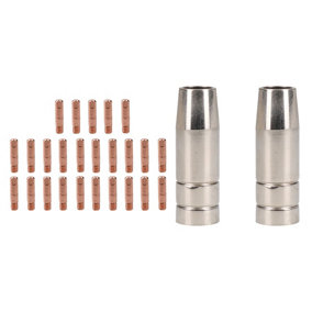 Cebora 130 & 110 / Snap On 130 2x Shroud / Nozzle & 25x 0.8mm Welding Tips