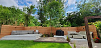 Cedar Slatted Fence Panels - Horizontal - 1800mm Wide x 600mm High - 16mm Gaps