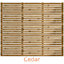 Cedar Slatted Fence Panels - Horizontal - 2100mm Wide x 600mm High - 16mm Gaps