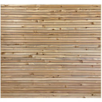 Cedar Slatted Fence Panels - Horizontal - 900mm Wide x 1500mm High - 6mm Gaps
