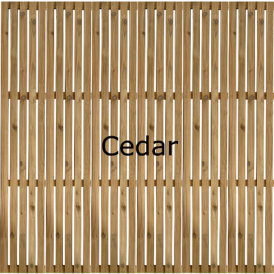 Cedar Slatted Fence Panels - Vertical - 1500mm Wide x 600mm High - 16mm Gaps