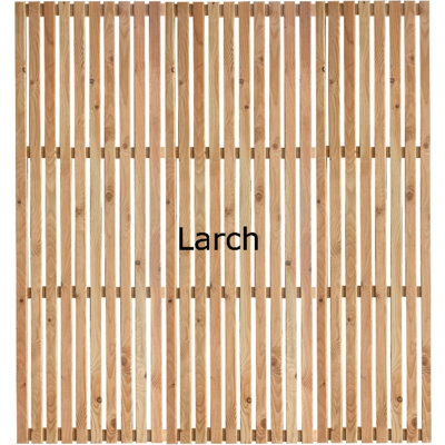 Cedar Slatted Fence Panels - Vertical - 1500mm Wide x 600mm High - 16mm Gaps