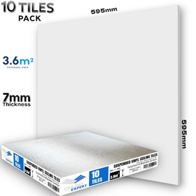 Ceiling Expert Suspended Vinyl Ceiling Tiles 595mm x 595mm x 7mm ...