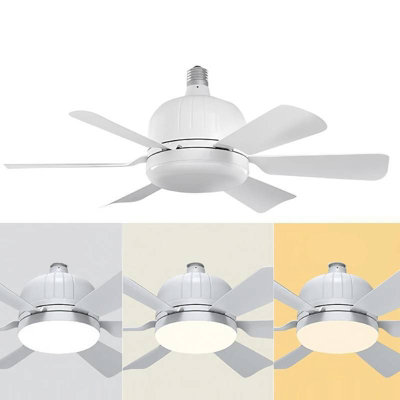 DBFAIRY 52cm Ceiling Fans With Lights, E27 Base Screw In Small Ceiling Fans Lights With Remote Timer 3 Colors Dimmable, 3 Speeds, 3000K-6500K LED Light For Bedroom Kitchen Office Dormitory