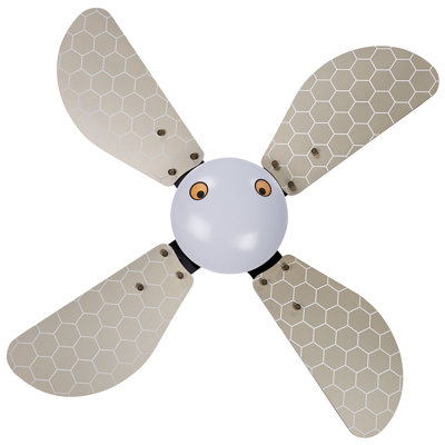 Ceiling Fan with Light Black and Yellow DOLORES