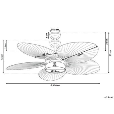 Ceiling Fan with Light Gold BORMEJO