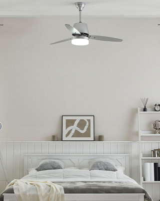 Ceiling Fan with Light MLAVA with Remote Silver