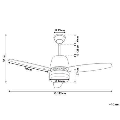 Ceiling Fan with Light MLAVA with Remote Silver