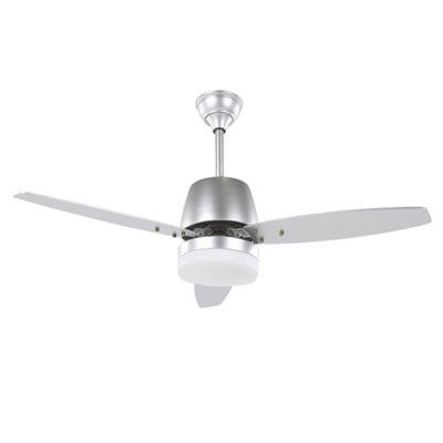 Ceiling Fan with Light Silver MLAVA