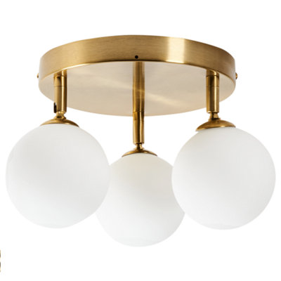 Ceiling Lamp MAVILLA Glass Brass