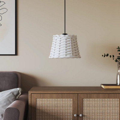 Ceiling Lamp Shade White 20x15 cm Wicker