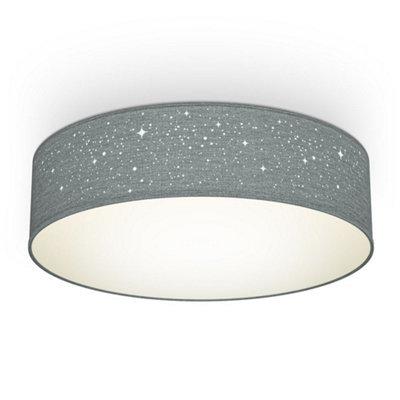 Ceiling Light 2-light Fabric Shade Living Room Bedroom Hallway 38 cm Grey