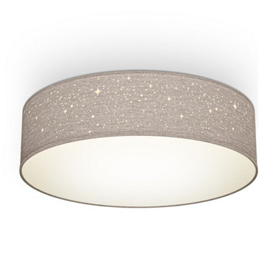 Ceiling Light 2-light Fabric Shade Living Room Bedroom Hallway 38 cm Taupe