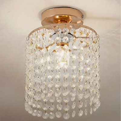 Ceiling Light Crystal Flush Mount Modern Mini Chandelier Gold G9