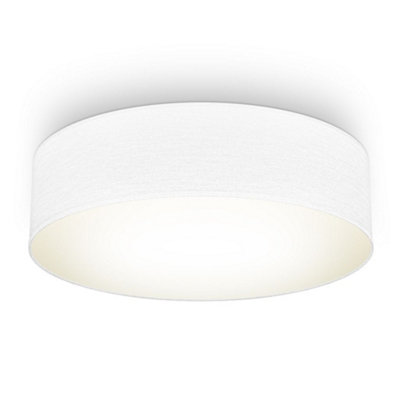Ceiling Light Fabric Shade Lamp 2 Light Living Room Bedroom Hallway 38 cm White