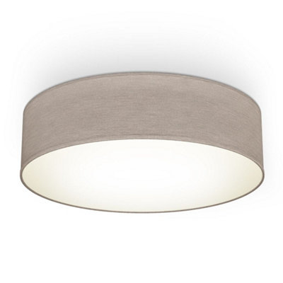 Ceiling Light Fabric Shade Lamp 2 Light Living Room Bedroom Hallway 38cm Taupe