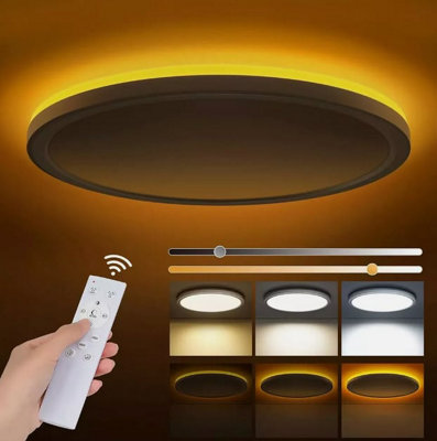 Ceiling Light Modern Lamp with Remote Control White LED Flush Mount