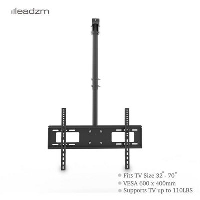 Ceiling Mount TV Wall Bracket Roof Rack Pole Retractable For 32"-70" Flat Screen