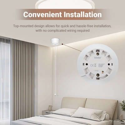 Ceiling-Mounted Pull Cord Switch,Moisture-Resistant, Easy Installation