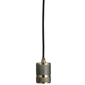 Ceiling Pendant Light Antique Brass Plate 60W E27 Dimmable Cable Set