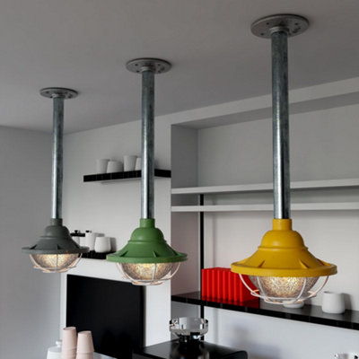 Ceiling Pendant Light Modern Industrial Galvanized Conduit Pipe Metal ...