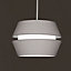 Ceiling Pendant Two Tier None Electric in Grey Cotton Outer Fabric