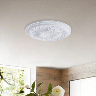 Ceiling Rose Polyurethane Grace and Gorgeous Ceiling Medallion 51cm Dia x 4.2cm T White