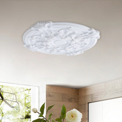 Ceiling Rose Polyurethane Grace and Gorgeous Ceiling Medallion 67cm Dia x 4.2cm T White