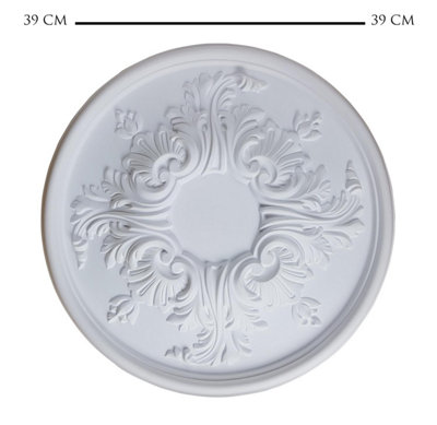 Ceiling Rose Sara Resin Strong Lightweight Easy Fix 39cm Diameter Paintable