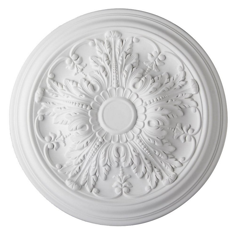 Ceiling Rose Valencia Lightweight Resin Mould Easy to Fix 51cm Diameter Paintable | DIY at B&Q