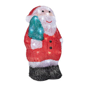 Celebright Acrylic Santa Christmas Decoration - 40 Cool White LED lights - Battery Operated - 32 cm