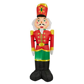 Celebright Christmas Inflatable Nutcracker - Outdoor/Indoor Bright LED Light Up Porch Decoration - Built in Air Compressor - 120cm
