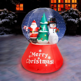 Celebright Christmas Inflatable Snowglobe - Outdoor/Indoor Bright LED Light Up Porch Decoration - Built in Air Compressor - 150cm