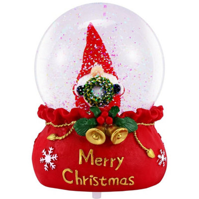 Celebright Christmas Musical Snow Globe - Plays 8 Songs With Changing LED Colours - Large 14cm - Gonk with Wreath Price Comparisons | Compare The Build