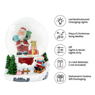 Celebright Christmas Musical Snow Globe - Plays 8 Songs With Changing ...